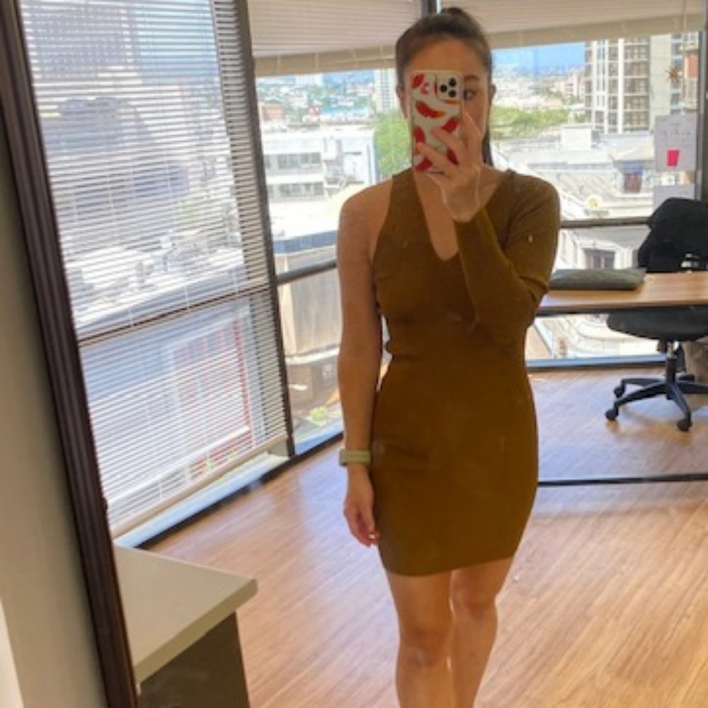 Zara Gold One Sleeve Dress